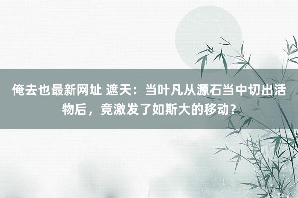 俺去也最新网址 遮天：当叶凡从源石当中切出活物后，竟激发了如斯大的移动？