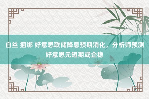 白丝 捆绑 好意思联储降息预期消化，分析师预测好意思元短期或企稳