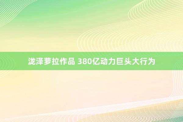 泷泽萝拉作品 380亿动力巨头大行为