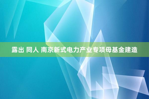 露出 同人 南京新式电力产业专项母基金建造