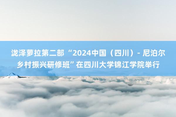 泷泽萝拉第二部 “2024中国（四川）- 尼泊尔乡村振兴研修班”在四川大学锦江学院举行