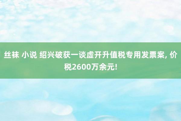 丝袜 小说 绍兴破获一谈虚开升值税专用发票案, 价税2600万余元!