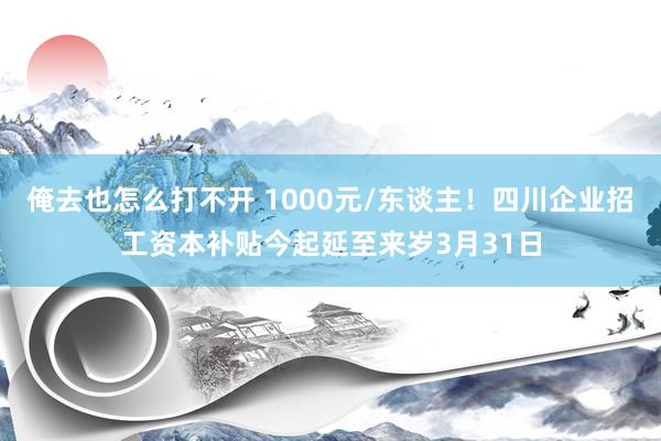 俺去也怎么打不开 1000元/东谈主！四川企业招工资本补贴今起延至来岁3月31日