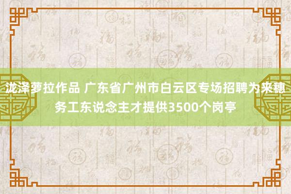 泷泽萝拉作品 广东省广州市白云区专场招聘为来穗务工东说念主才提供3500个岗亭