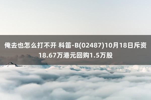 俺去也怎么打不开 科笛-B(02487)10月18日斥资18.67万港元回购1.5万股