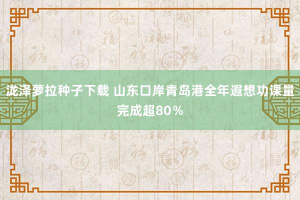 泷泽萝拉种子下载 山东口岸青岛港全年遐想功课量完成超80％