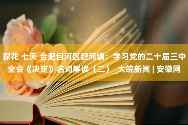 探花 七天 合肥包河区淝河镇：学习党的二十届三中全会《决定》名词解读（二）_大皖新闻 | 安徽网