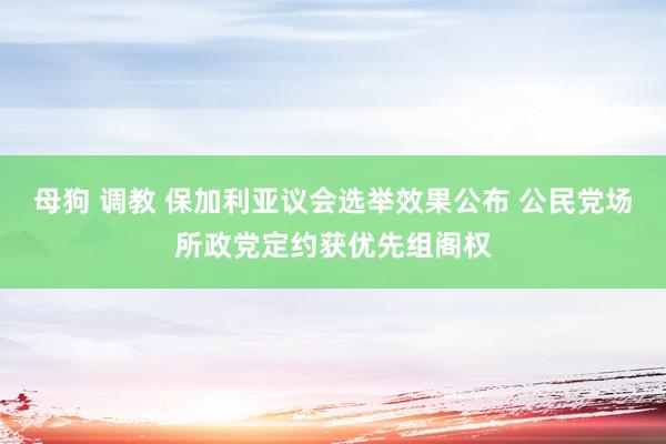 母狗 调教 保加利亚议会选举效果公布 公民党场所政党定约获优先组阁权