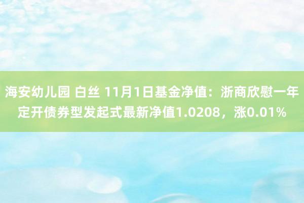 海安幼儿园 白丝 11月1日基金净值：浙商欣慰一年定开债券型发起式最新净值1.0208，涨0.01%