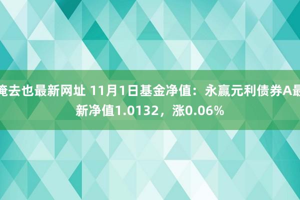 俺去也最新网址 11月1日基金净值：永赢元利债券A最新净值1.0132，涨0.06%