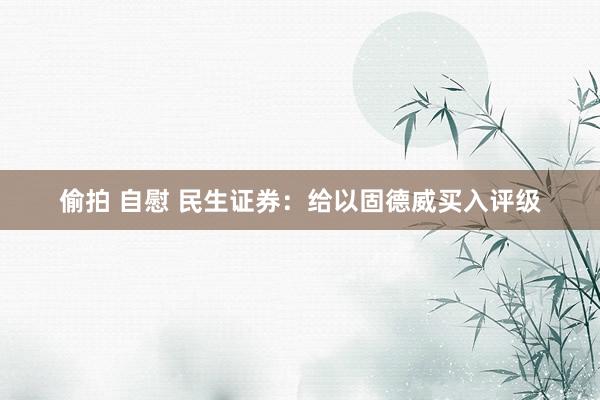 偷拍 自慰 民生证券：给以固德威买入评级