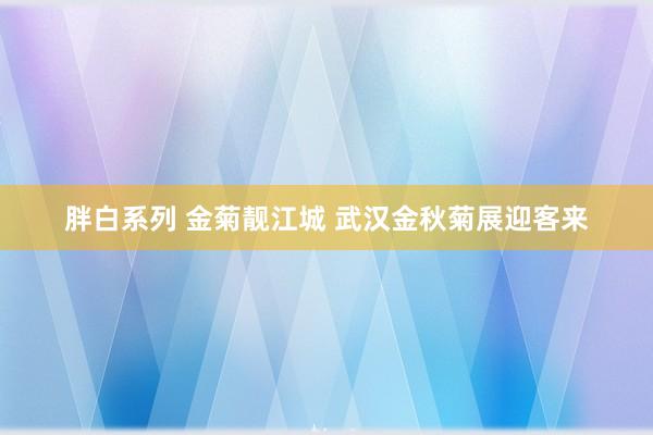 胖白系列 金菊靓江城 武汉金秋菊展迎客来