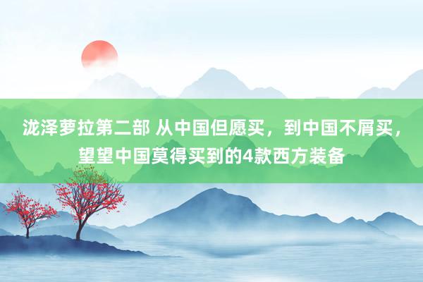 泷泽萝拉第二部 从中国但愿买，到中国不屑买，望望中国莫得买到的4款西方装备