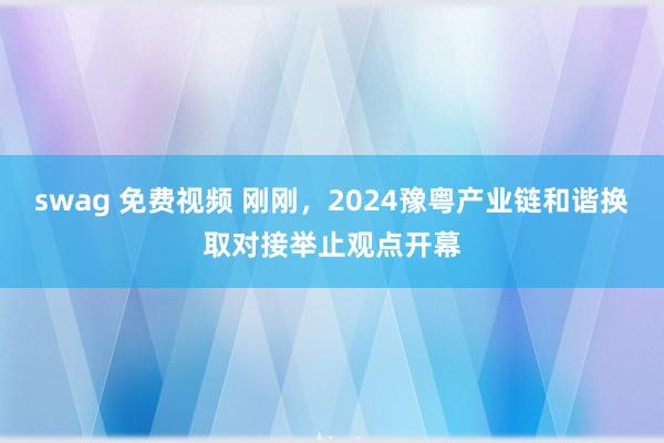 swag 免费视频 刚刚，2024豫粤产业链和谐换取对接举止观点开幕