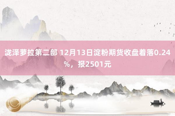 泷泽萝拉第二部 12月13日淀粉期货收盘着落0.24%，报2501元