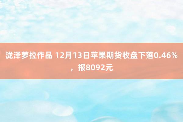 泷泽萝拉作品 12月13日苹果期货收盘下落0.46%，报8092元