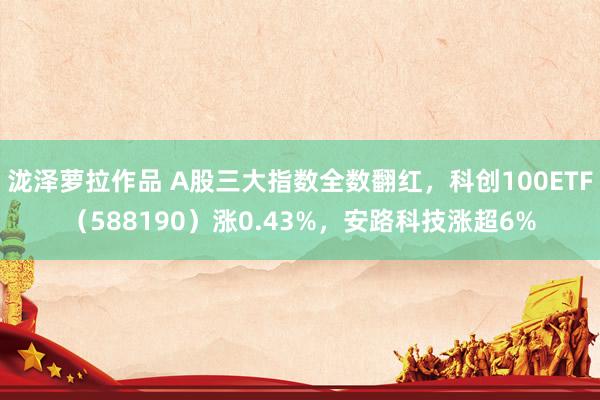 泷泽萝拉作品 A股三大指数全数翻红，科创100ETF（588190）涨0.43%，安路科技涨超6%