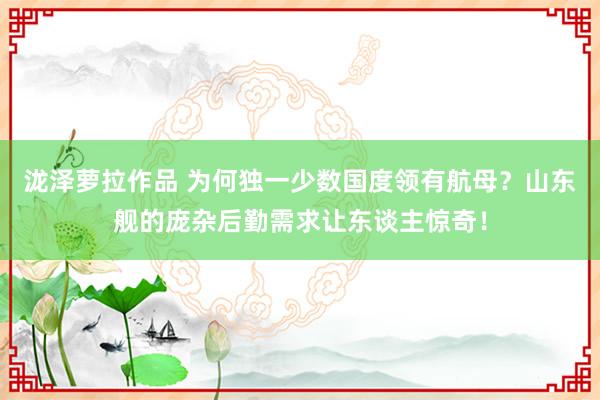 泷泽萝拉作品 为何独一少数国度领有航母？山东舰的庞杂后勤需求让东谈主惊奇！