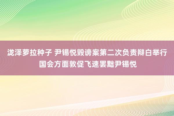 泷泽萝拉种子 尹锡悦毁谤案第二次负责辩白举行 国会方面敦促飞速罢黜尹锡悦