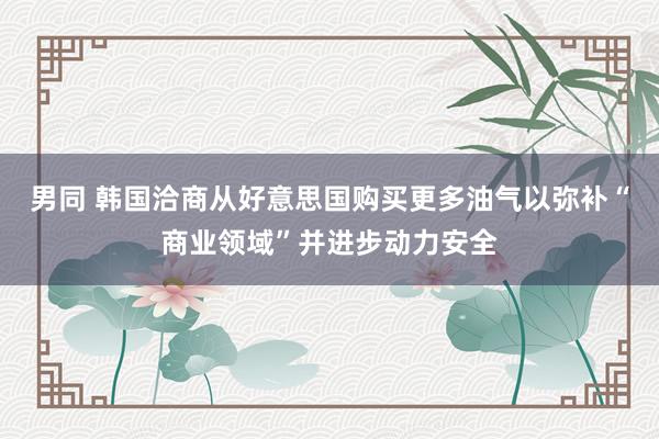 男同 韩国洽商从好意思国购买更多油气以弥补“商业领域”并进步动力安全