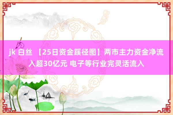 jk 白丝 【25日资金蹊径图】两市主力资金净流入超30亿元 电子等行业完灵活流入